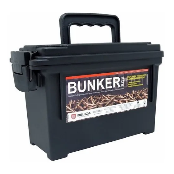 Caixa Bunker Box Belica Para Munições - Preto - Com Vedação