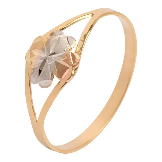 Anel De Ouro 18k 750 Feminino Trevo Da Sorte C/ Certificado