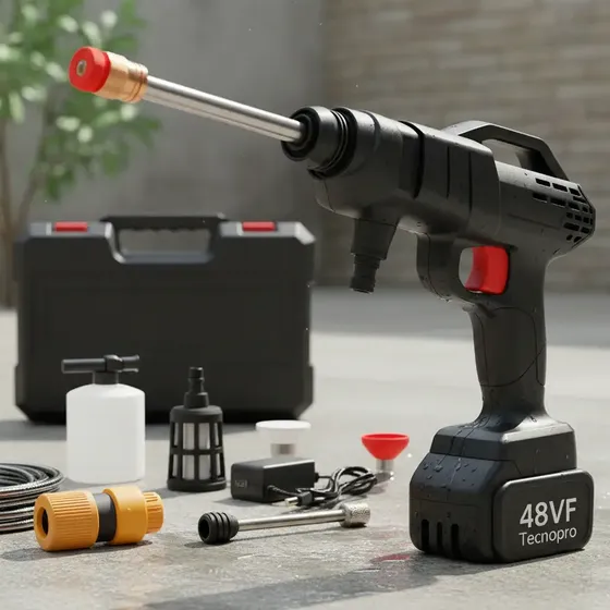 Pistola Hidrolavadora Inalámbrica Tecnopro 300W Negra Portátil | Cuotas sin interés