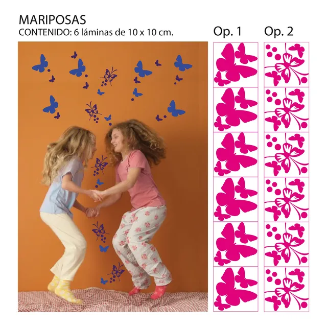 Vinilos Decorativos, 6 Laminas De 10 X 10 Cm