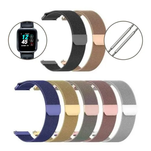 Pulseira Milanesa Metal Smartwatch Mormaii Life Glifo 5 Pro Cor Preto Largura 18
