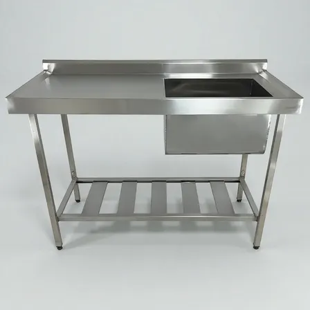 Mesa Bancada Com 1 Cuba Pia Inox Industrial 130x60x90
