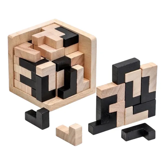 Rompecabezas Cubo Madera Puzzle 3d Rubik Tetris Decoracion