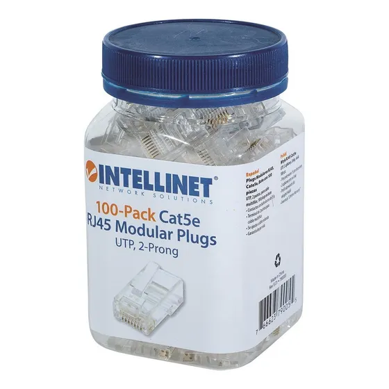 Plug Bote 100 Piezas Conector Rj45 Intellinet 790055 Cat 5e