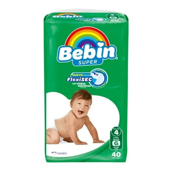 Pañales Bebin Súper Flexisec Unisex G En Pack De 40 X 40 Unidades