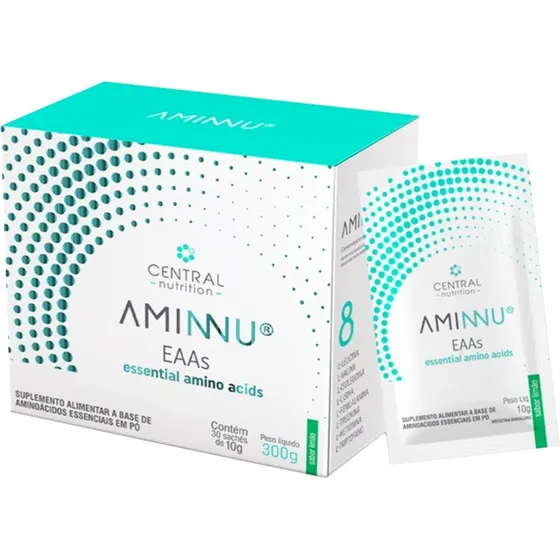 Aminnu Eaas Central Nutrition - 30 Sachês(10g) 8 Aminos Eaas