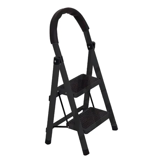 Escalera Tijera Plegable 2 Peldaños Multifuncional Tubular Color Blanco