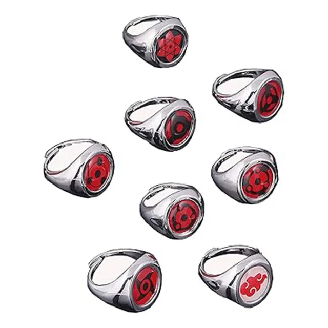 Akatsuki Accesorio Rojo Itachi Naruto Shippuden Cosplay Ring