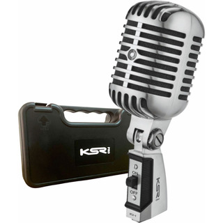 Microfone Vintage Retro Ksr Pro Kv1 Em Aço Escovado P/ Vocal Microfone Vintage Retro Ksr Pro Kv1 Em Aço Escovado P/ Vocal