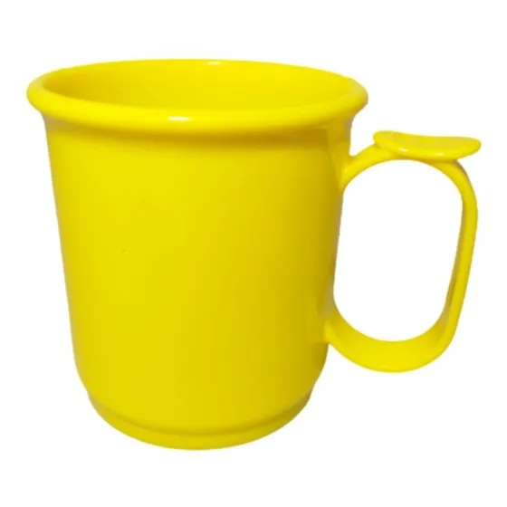 Jarro Mug X72 Vaso Plastico Recto 9cm Apoya Dedo Colores Asa