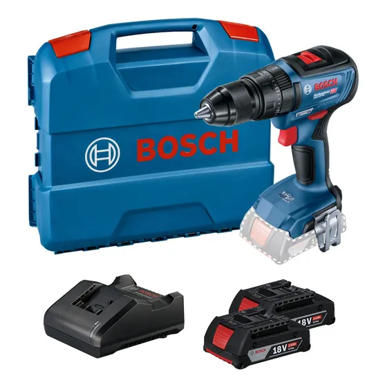 Taladro percutor atornillador inalámbrico de 13mm Bosch GSB 18V-50 18V + 0 baterías de 2Ah + accesorio con caja