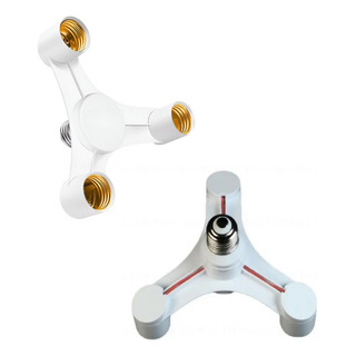 Adaptador Base Triple Foco E27 3 En 1 Pack 2pzas Adaptador Base Triple Foco E27 3 En 1 Pack 2pzas