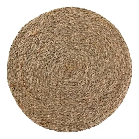 Individual Yute Cocido Redondo Mantel Decoracion Mesa 38cm Color Marrón Claro