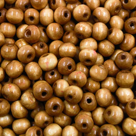 Conta Passante 8mm Madeira 3700un - P/ Artesanato Terço Biju Comprimento 8 Mm Cor 249 - Marrom Claro Diâmetro 8 Mm