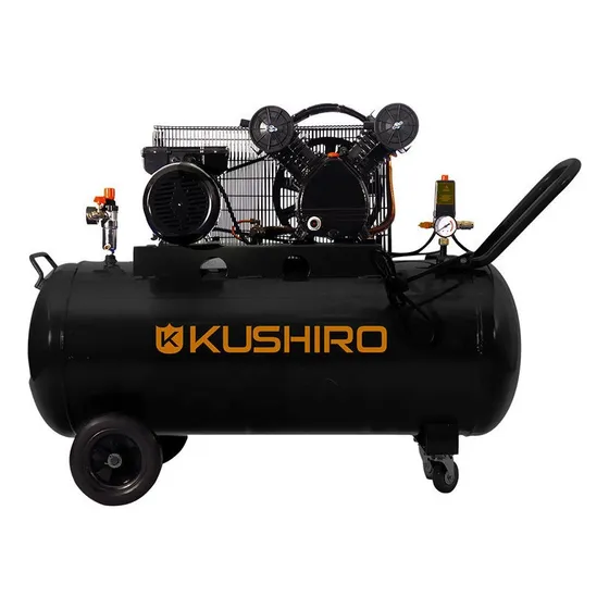 Compresor 100 Litros 3hp Bicilindrico Correa Kushiro K100-3