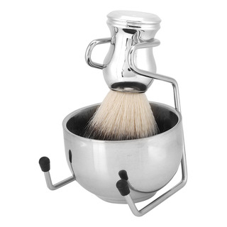 Brocha De Afeitar De Acero Inoxidable, Soporte Para Brochas Brocha De Afeitar De Acero Inoxidable, Soporte Para Brochas