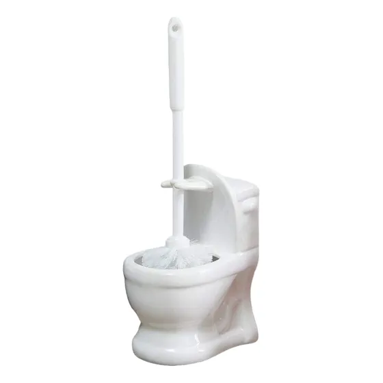 Escobilla De Baño Inodoro Con Porta Cepillo Forma Inodoro