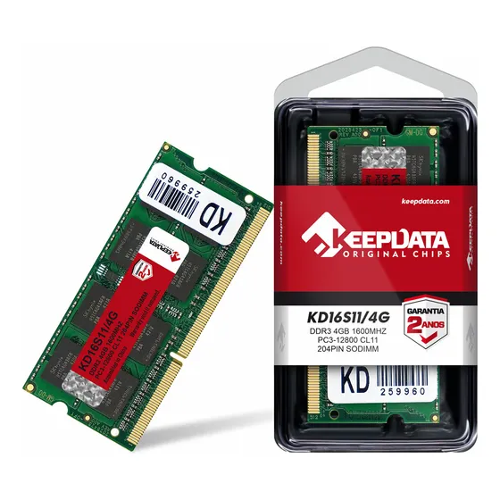 Memória Ram Notebook Ddr3 4gb 1600mhz Keepdata Kd16s11/4g