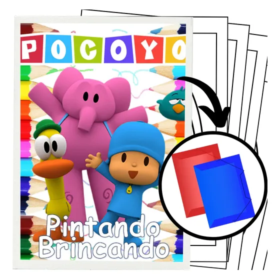 100 Desenhos Para Pintar E Colorir Pocoyo - Folha A4 Avulsa ! 2 Desenhos Por Folha! - #0310