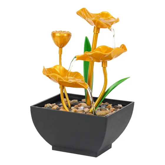 Fuente De Agua De Mesa Iluminada Con Agua Corriente Para