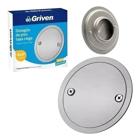 Rejilla Para Piso 1-1/2  Cromado Redonda Ciega Griven
