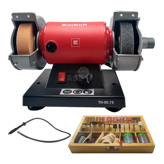 Amoladora De Banco Esmeriladora Einhell 120w Maletín 100pz Color Rojo
