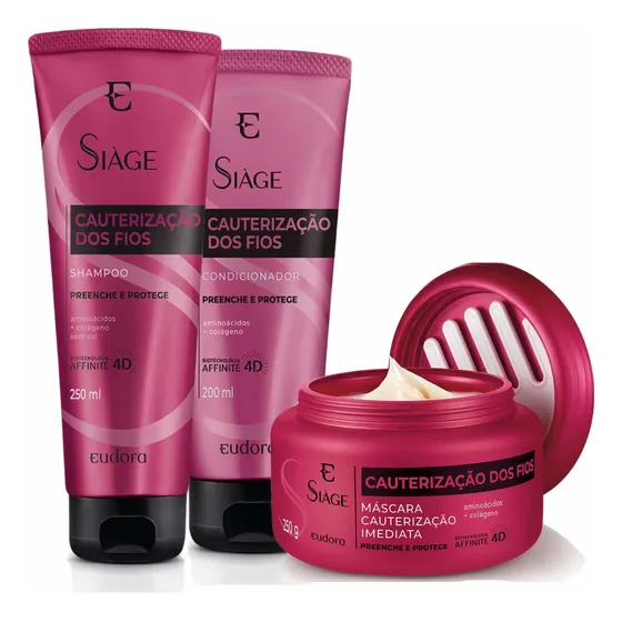 Cauterização Dos Fios Siàge Shampoo Condic. Máscara Eudora