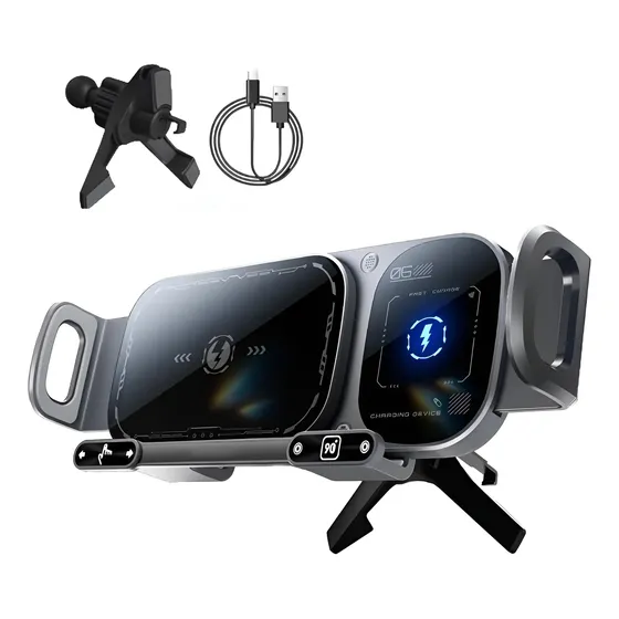 15w Wireless Car Charger: Auto Opening, Adjustment