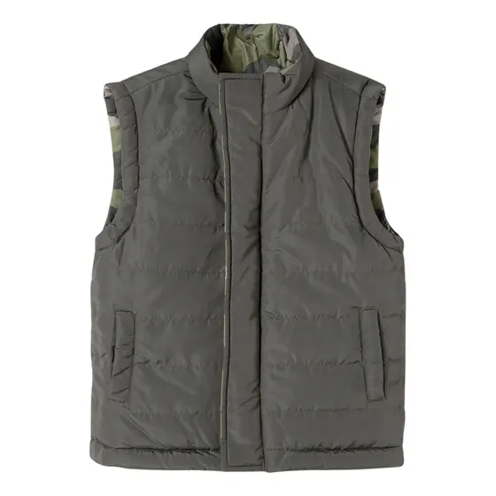 Colete Hering Puffer Infantil Toddler Dupla Face Verde