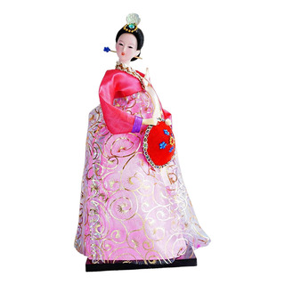 Estatueta De Gueixa Coreana Bonecas Hanbok Gueixa Rosa Estatueta De Gueixa Coreana Bonecas Hanbok Gueixa Rosa
