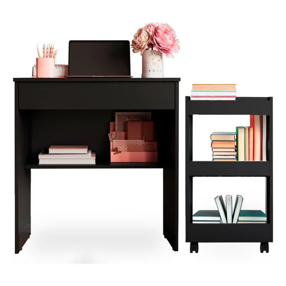 Conjunto Quarto Mesa Penteadeira E Organizador Com Rodinha