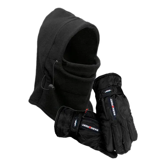 Kit Pasamontañas Balaclava Motero + Guantes Termicos Frío