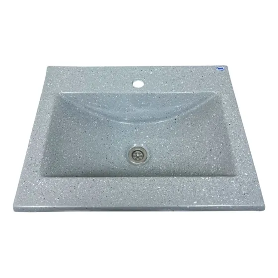 Vanitorio 62x46cm Marmol Sintetico Gris Gris Un Agujero