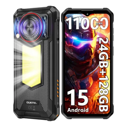 Oukitel Wp53s Teléfono Celular Inteligente Dual Sim 24(8+16)+128gb 11000mah 128db Loudspeaker 6.52in Hd+ Ip68/ip69k Impermeable Smartphone Nfc/gps/otg