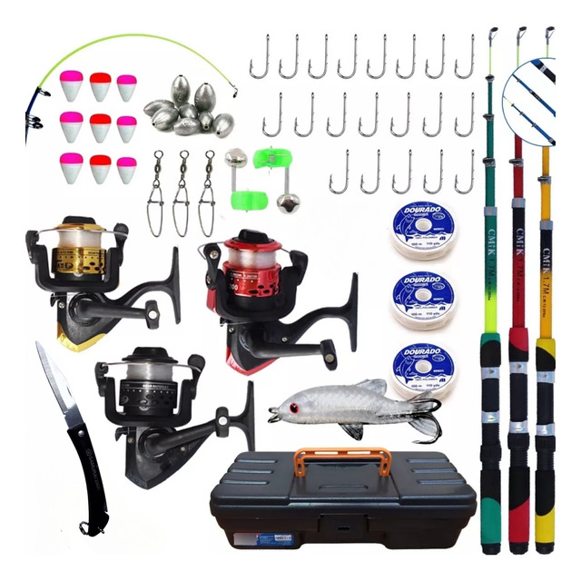 Kit 3 Varas De Pesca Com Molinete Ultra Light Completo Promo Kit 3 Varas De Pesca Com Molinete Ultra Light Completo Promo