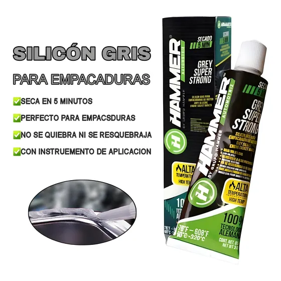 Silicón Gris Alta Temperatura Hammer Tecnología Alemana