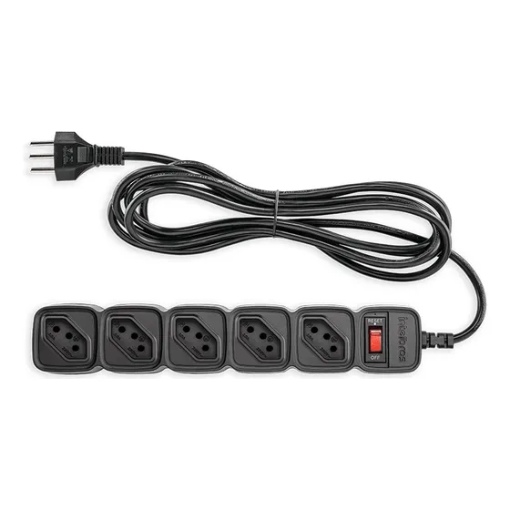 Protetor Eletrônico 5 Tomadas Epe 205 + Preto Intelbras