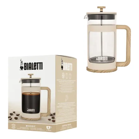 Cafeteira Prensa Francesa French Pres 1l Woody Bege Bialetti Bege