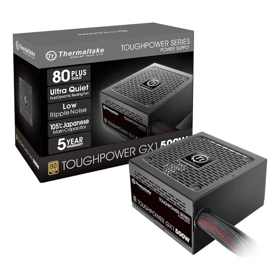 Fuente De Poder Certificada Thermaltake Gx1 500w 80plus Gold