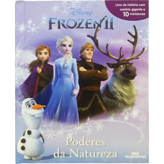 Livro Com 10 Miniaturas Frozen 2 Poderes Da Natureza Disney Edição 1 Ano 2024 Em Português Editora Melhoramentos