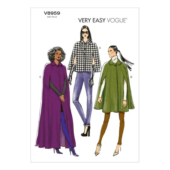 Mccall Pattern Company Vogue Patterns V8959 Talla Cape Zz