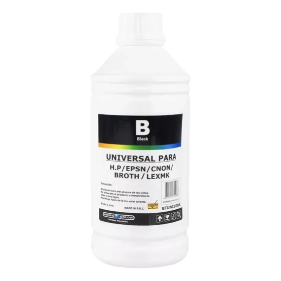 Botella Tinta Alternativa Universal Btuni50bk Negra 1 Litro Negro