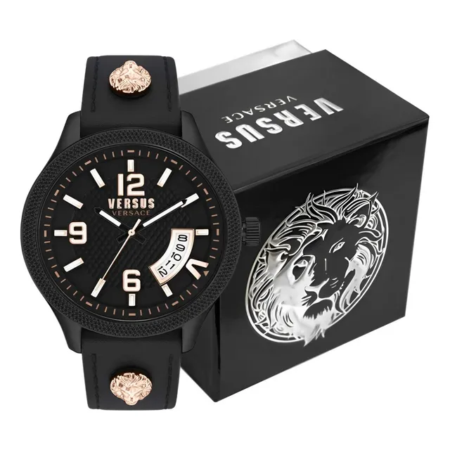 Reloj Versace Versus Hombre Negro Cuero