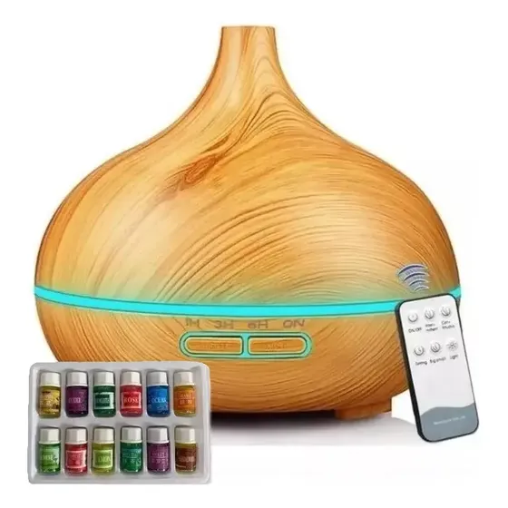 Pack Humidificador Indoor Humidificador Aire Difusor Humidifacores Aromaterapia Sin Filtro 500ml Marro Claro + 12 Esencias Aromaticas Aceites Humidificador Marinshop | Cuotas sin interés