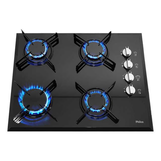 Cooktop 4 Bocas A Gás Cook Chef 4 Preto Philco 127/220v Cooktop 4 Bocas A Gás Cook Chef 4 Preto Philco 127/220v