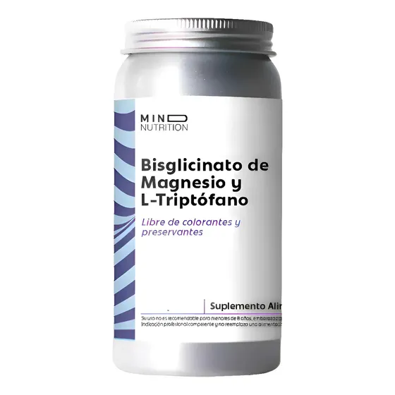 Magnesio Bisglicinato + L-Triptófano | Dormir Mejor, Sueño y Relajación | 60 cápsulas Mind Nutrition | Cuotas sin interés