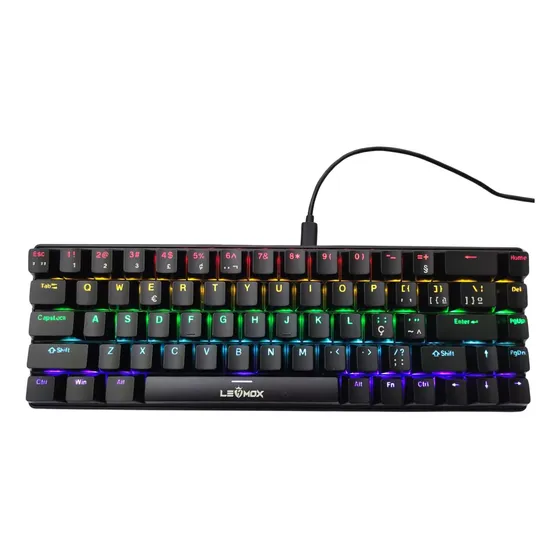 Teclado Mecanico Gamer Lehmox, Rgb, Switch Blue, Preto, 2079
