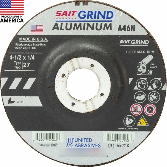 United Abrasive Sait An Muela Aluminio Tipo Centro