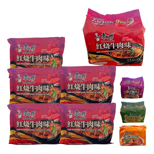 Sopa De Fideo Ramen Kang Shi Fu Instantanea X5 Paquetes