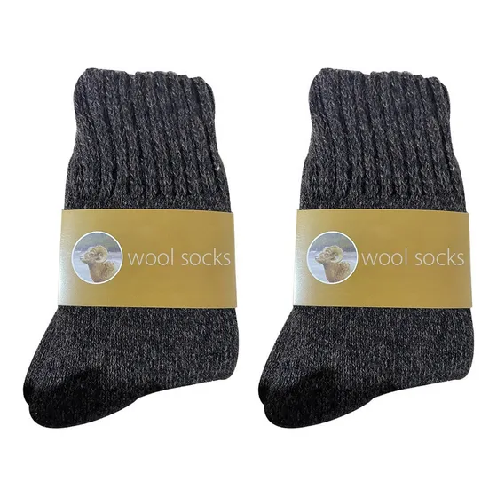 Dk- Pack De 2 Calcetines Gruesos De Lana Hombre Para Frio